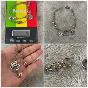 ATI Sterling 925 Silver Two Strand circle link bracelet !! 8” Inch !!